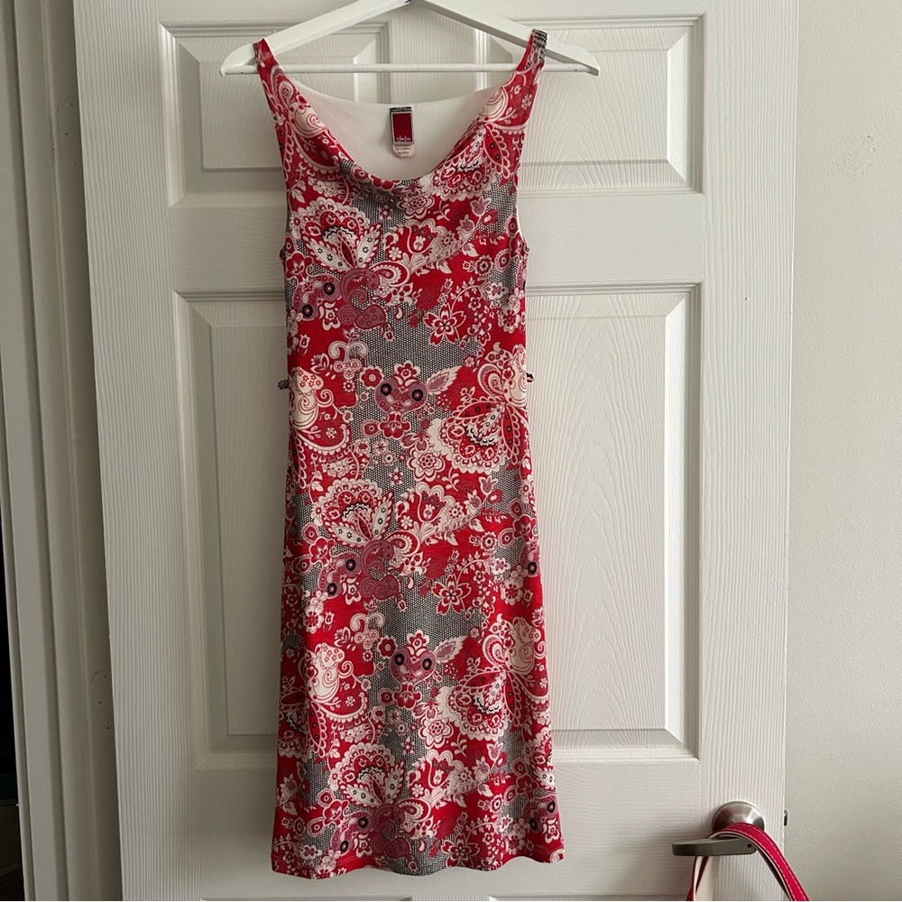 Vtg y2k red printed dress